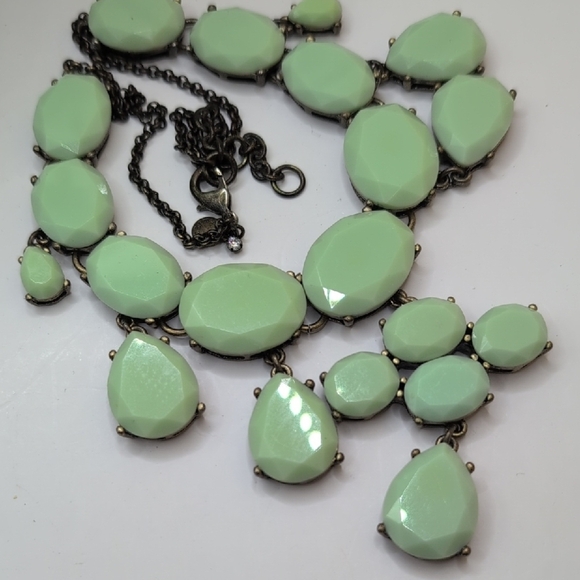 J. Crew Green Bib Necklace with Teardrop Stones - Picture 4 of 6